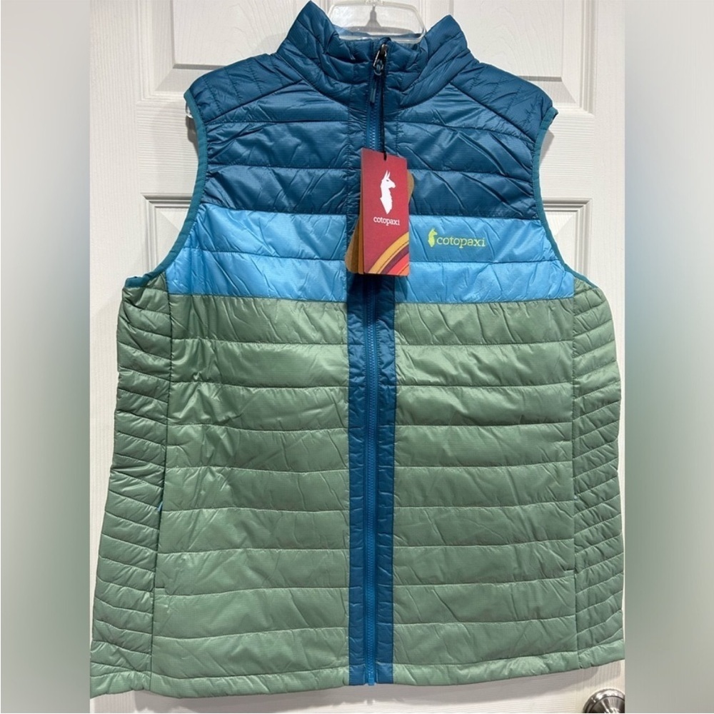 Cotopaxi Women’s 1X Capa Insulated Vest Light Blue Green NWT Puff Drizzle Aspen